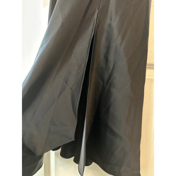 Alice + Olivia NWT Black Moriah Sheer Cutout Satin Midi Dress Size 2 - Picture 9 of 12